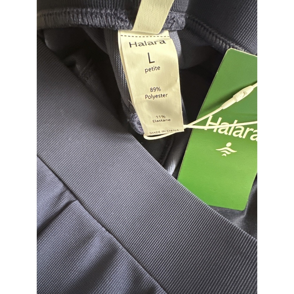 Halara Flex High Waisted Wide Leg Pants Micro Waffle Blue Womens LP Large Petite - Picture 7 of 14